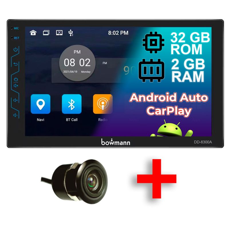 BOWMANN - Radio Carro Android 11 2 + 32Gb GPS Bluetooth Pantalla 7'' HD Bowmann