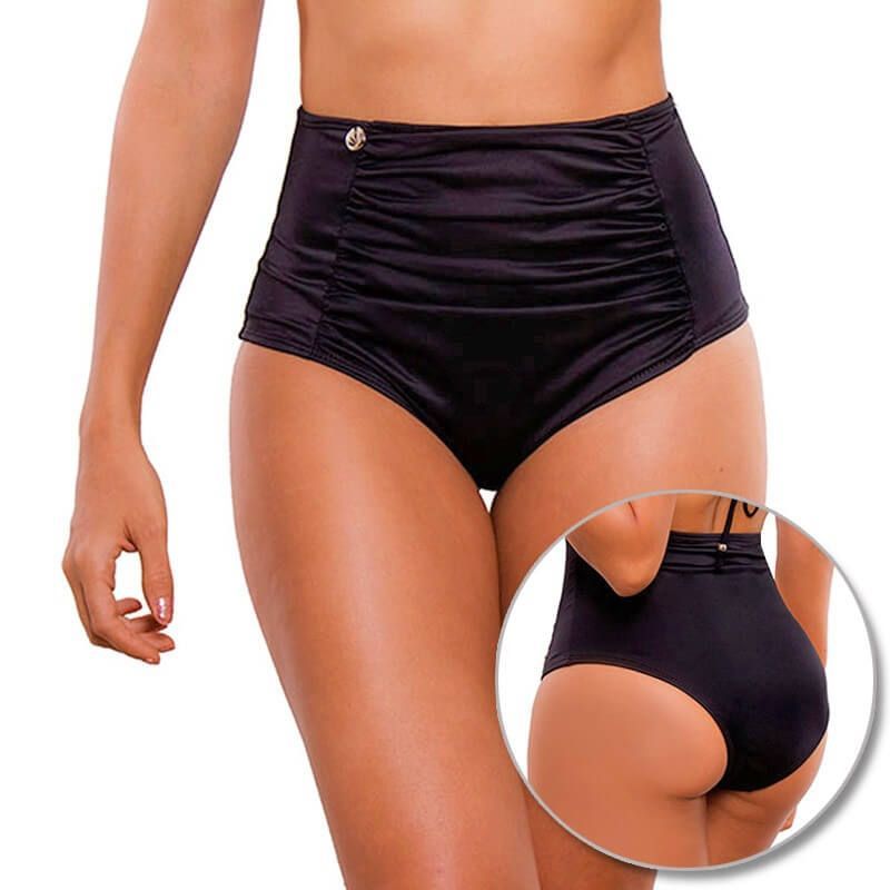 PRAIE - Panty Alto de Vestido de Baño PRAIE 1621B Negro Recogido