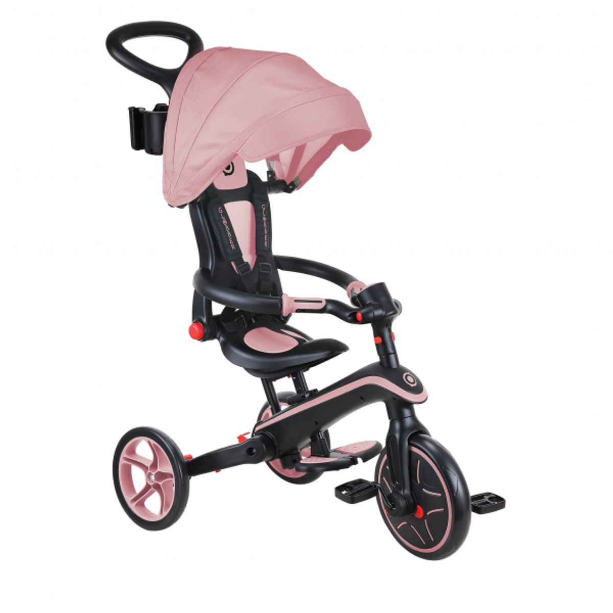 GLOBBER - TRICICLO EXPLORER 4 EN 1 ROSADO - PLEGABLE