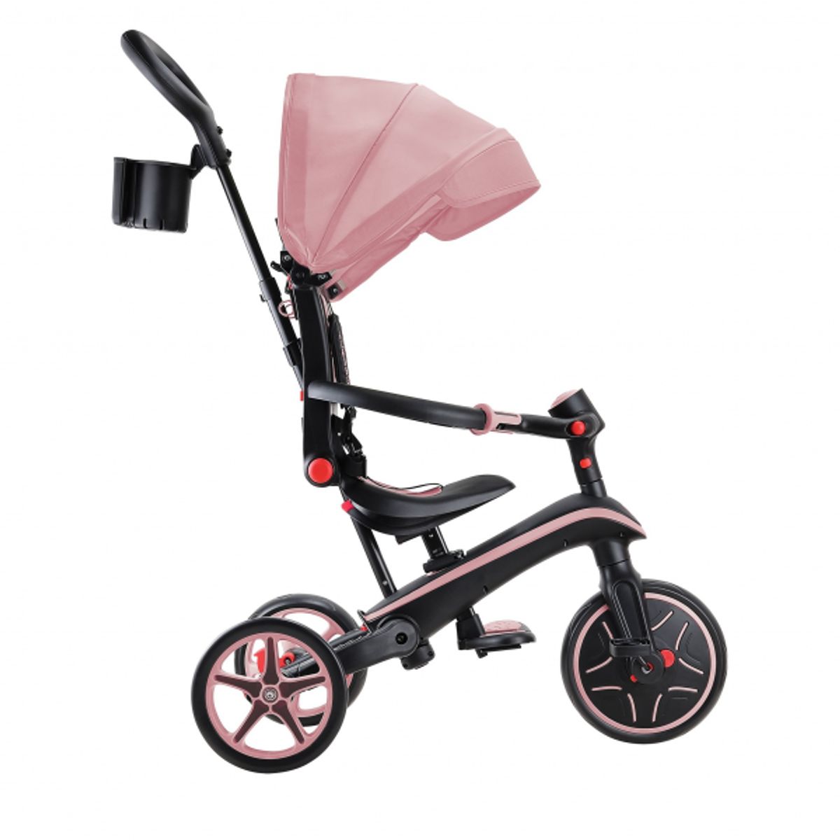 GLOBBER - TRICICLO EXPLORER 4 EN 1 ROSADO - PLEGABLE