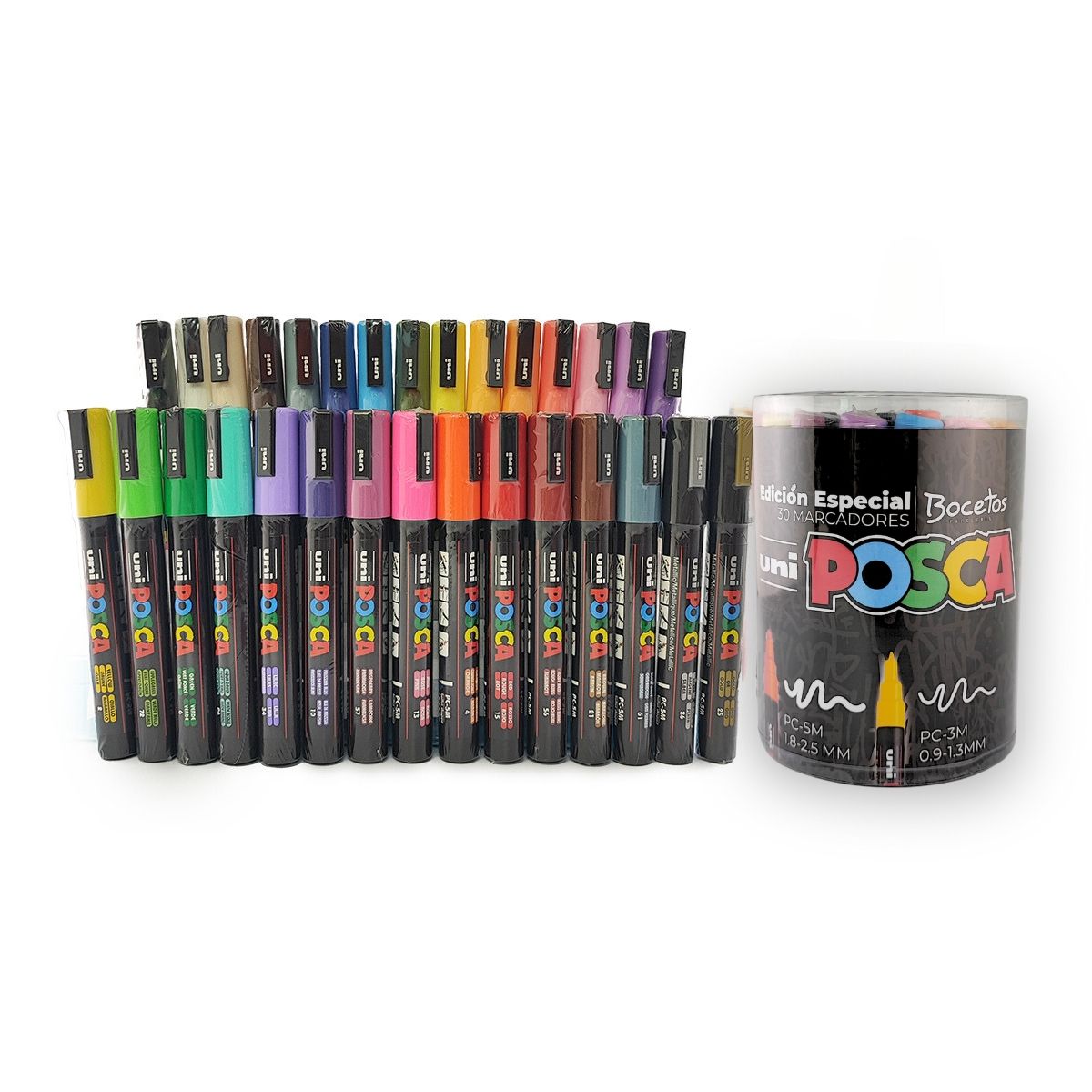 POSCA - Marcador Posca Pc-3m Y Pc-5m, Set X 30 Colores.