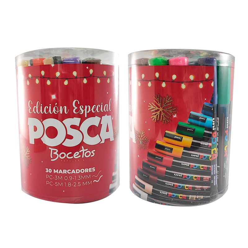 POSCA - Marcador Posca Pc-3m Y Pc-5m, Set X 30 Colores.