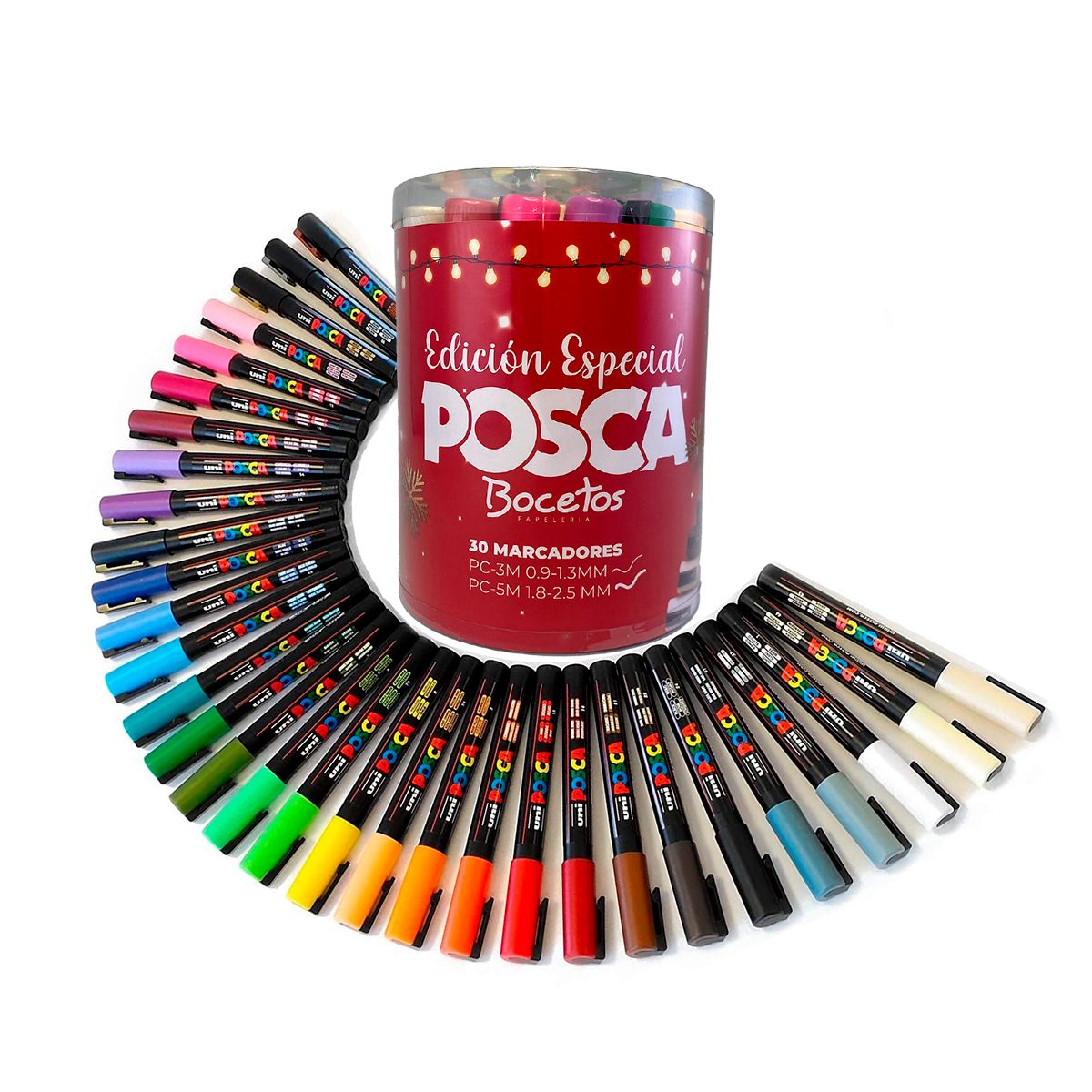 POSCA - Marcador Posca Pc-3m Y Pc-5m, Set X 30 Colores