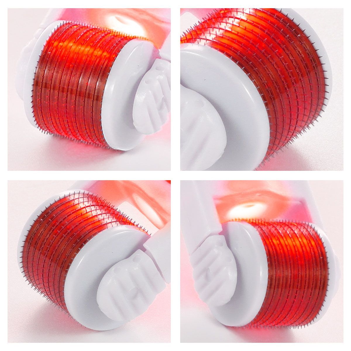 CARER SPARK - Derma Roller 0.5mm 540 Pines Microagujas Faciales Con Led Rojo