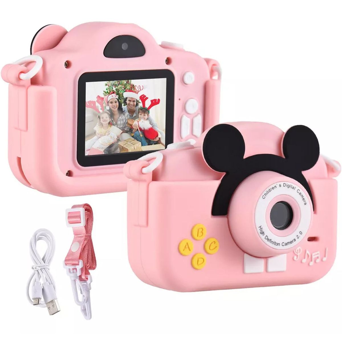 ONE PIXEL - Cámara Digital Para Niños Full Hd 1080p Fotografía Rosada