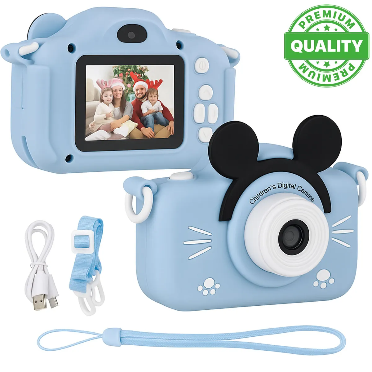 ONE PIXEL - Cámara Digital Para Niños Full Hd 1080p Fotografía Azul