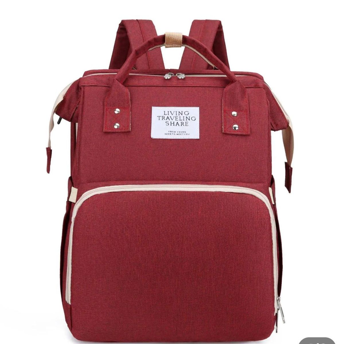 GENERICO - Morral Pañalera Tipo Cuna Con Cambiador De Bebe Plegable