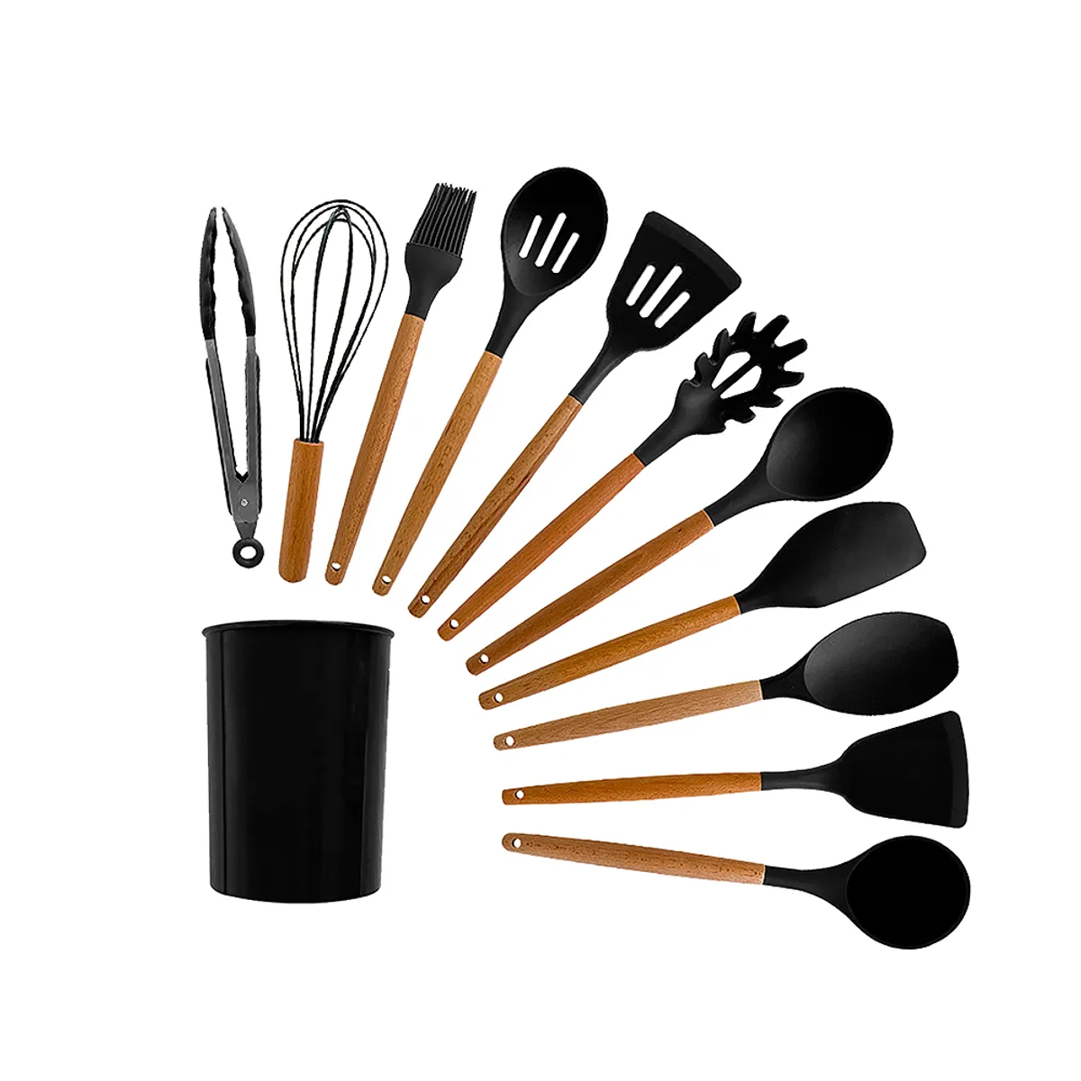 ECOCINARE - Set De 12 Utensilios Cocina De Silicona Resistente Al Calor-