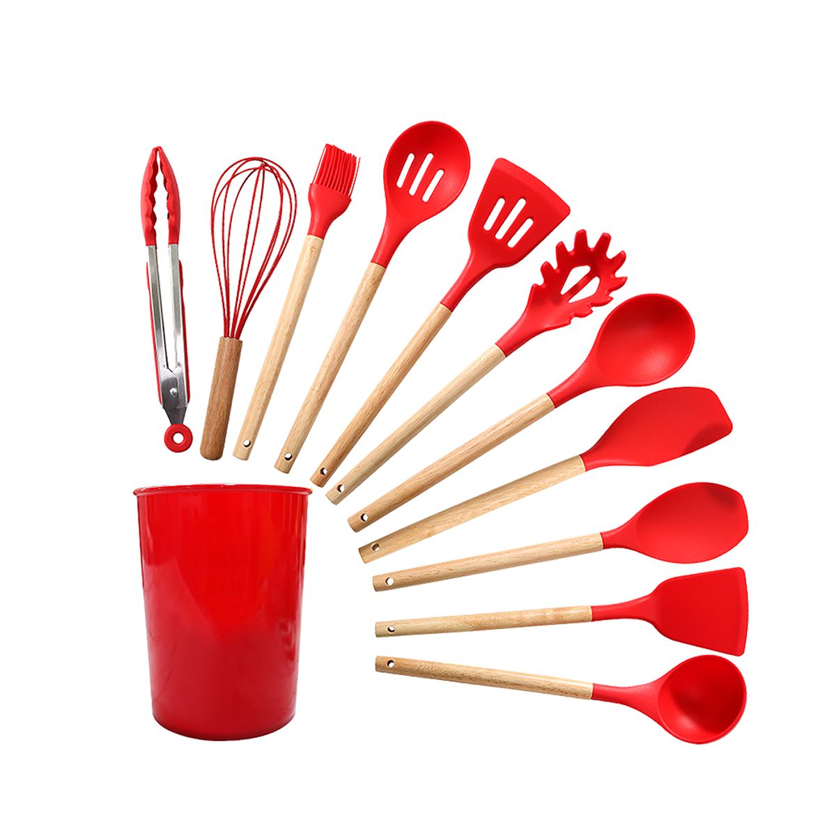 ECOCINARE - Set De 12 Utensilios Cocina De Silicona Resistente Al Calor-