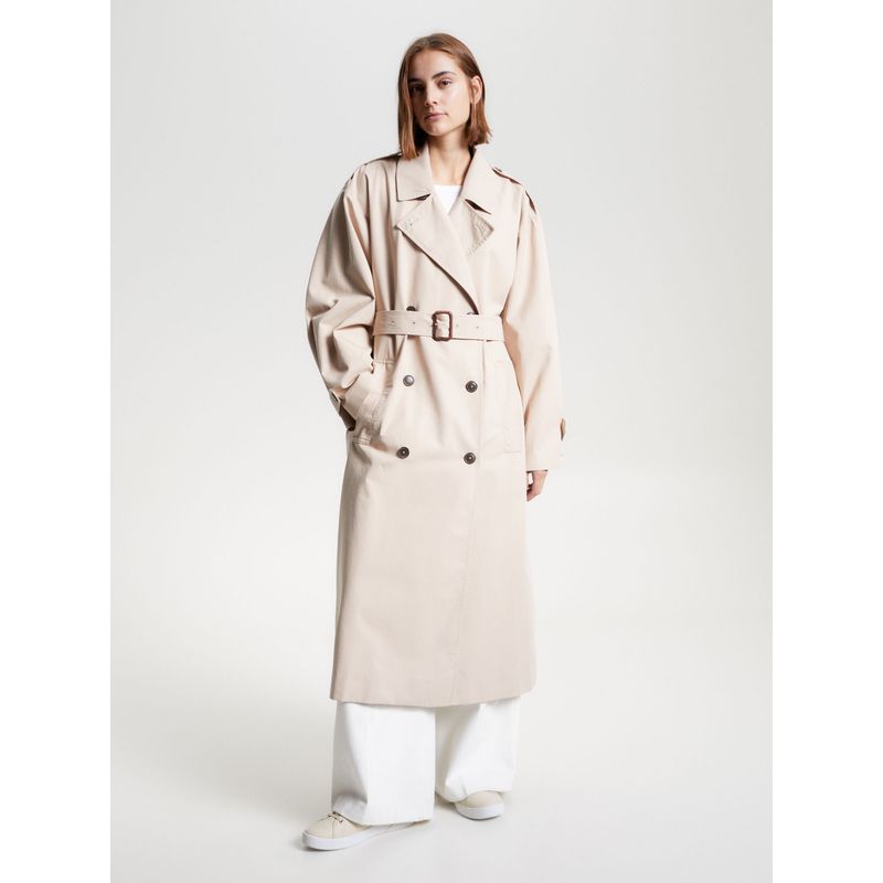 TOMMY HILFIGER - Tenis Cuero Con Suela Cupsole Mujer Beige Tommy Hilfiger