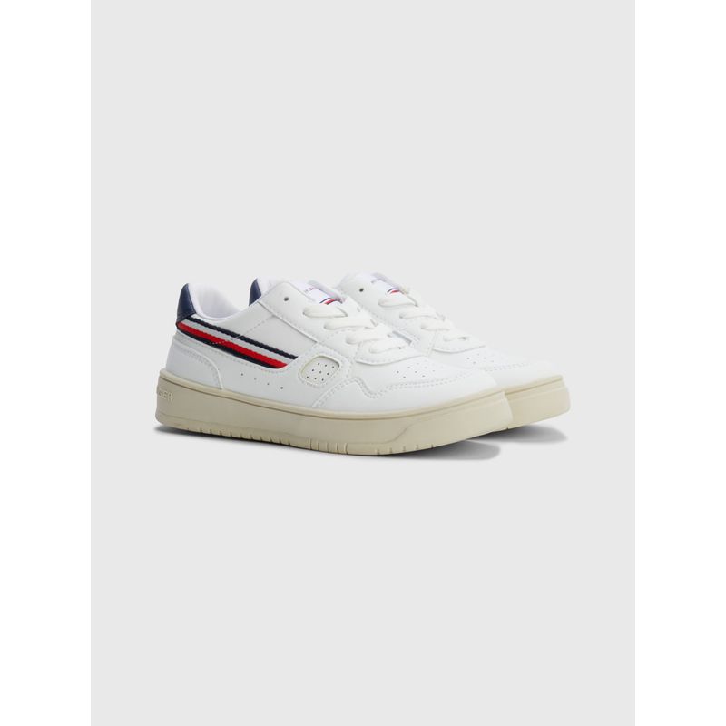 TOMMY HILFIGER - Tenis Con Rayas Para Niño Blanco Tommy Hilfiger