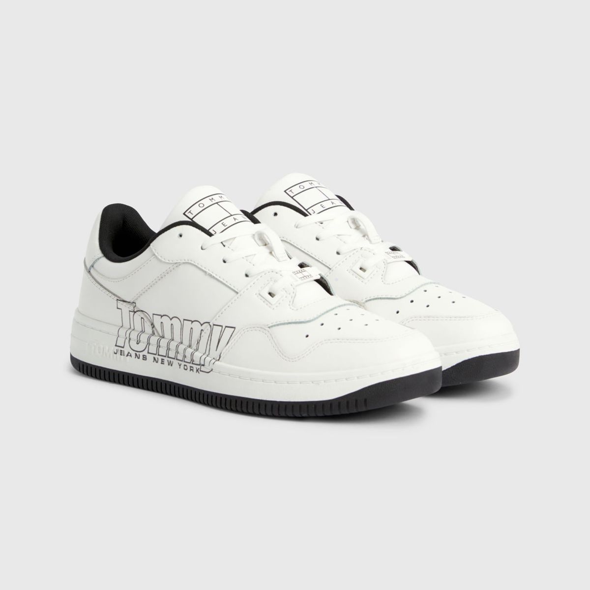 TOMMY HILFIGER - Tenis Retro Cuero Con Logo Mujer Blanco Tommy Hilfiger
