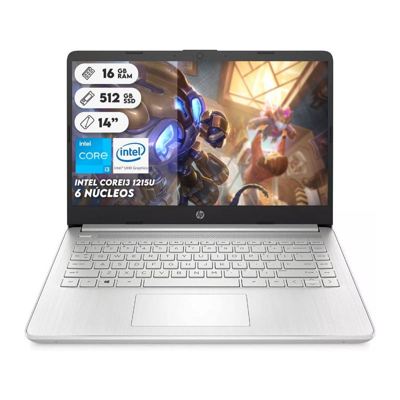 HP - Portátil HP Intel Core I3 1215U RAM 16GB SSD 512GB 14 Pulgadas Computador Portátil