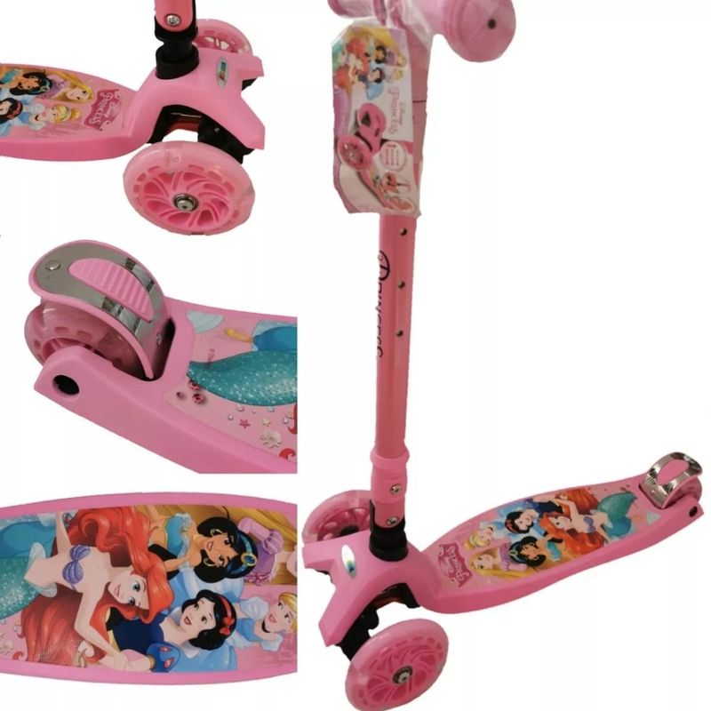 GENERICO - Patineta Scooter Monopatín Con Luces Princesas
