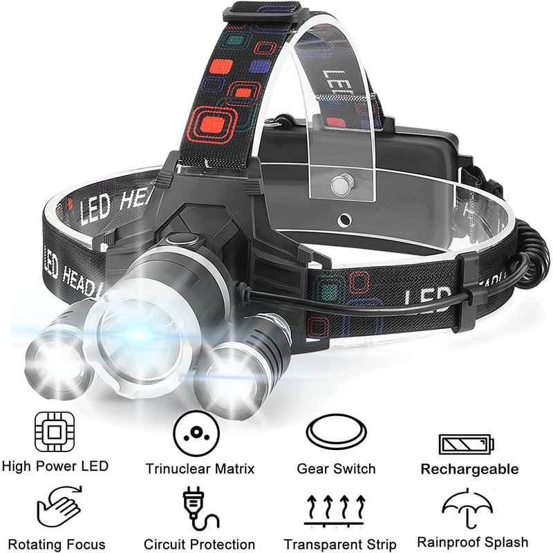 GENERICO - Linterna Led De Cabeza Recargable Tipo Minera 6000 Lumen