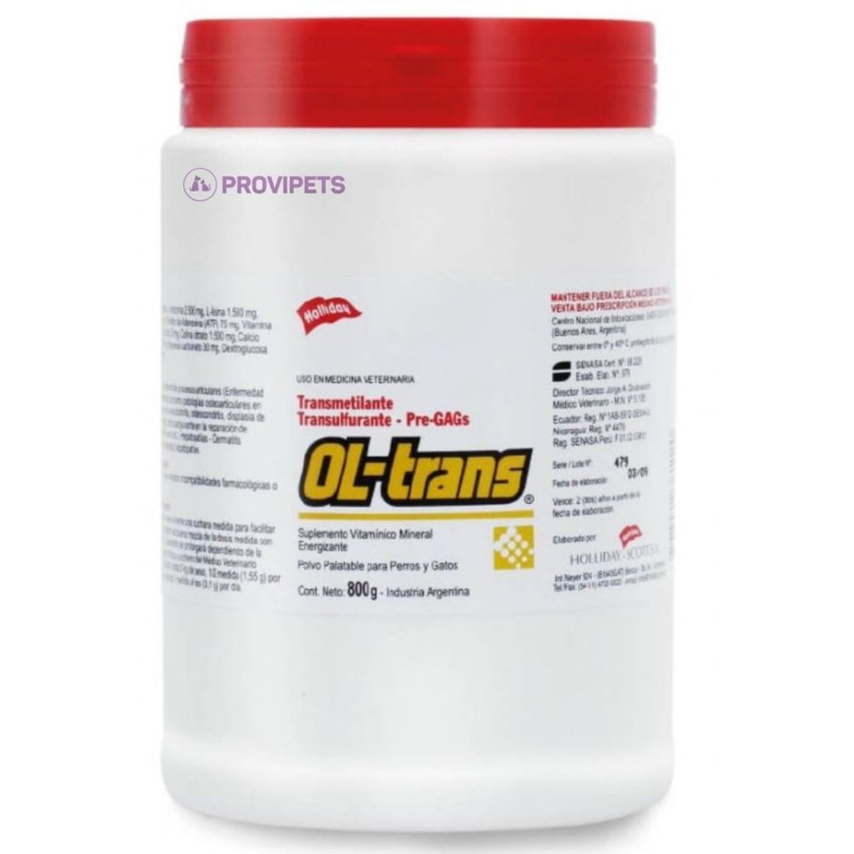 HOLLIDAY - Holliday Ol Trans 800g Suplemento Vitaminico Osteoarticular