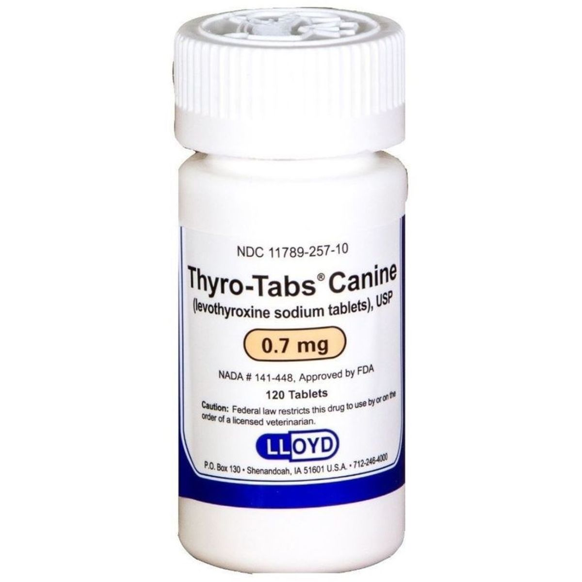 LLOYDS - thyrotabs Hipotiroidismo Perros 0,7mg X 120 Tabletas