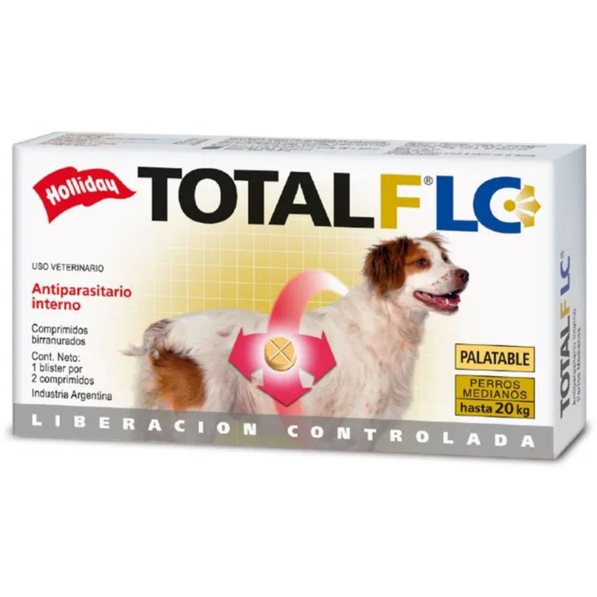 HOLLIDAY - Total F Lc Perros Medianos Antiparasitario Interno 2 Comp