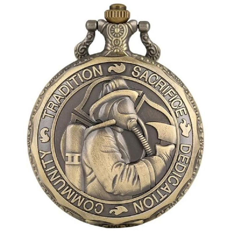 DAYOSHOP - Reloj Bolsillo Bomberos Escudo Vintage Unisex  Estuche