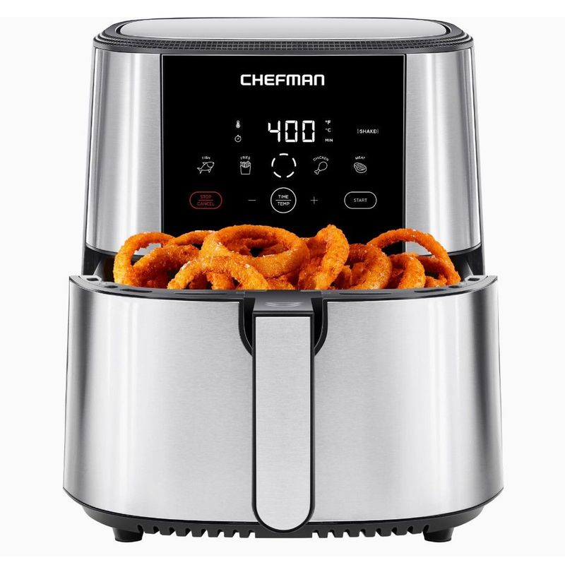 CHEFMAN - Freidora aire digital extra grande 8 litros con divisor chefman