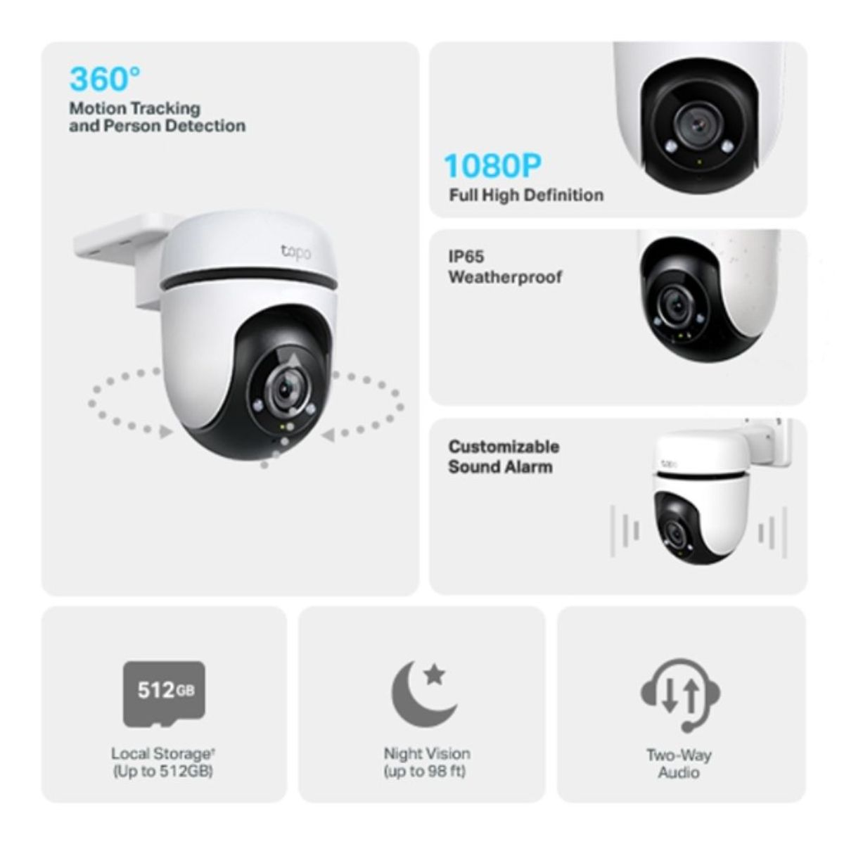 TP LINK - Cámara TAPO inteligente Wi-Fi de vigilancia 360º