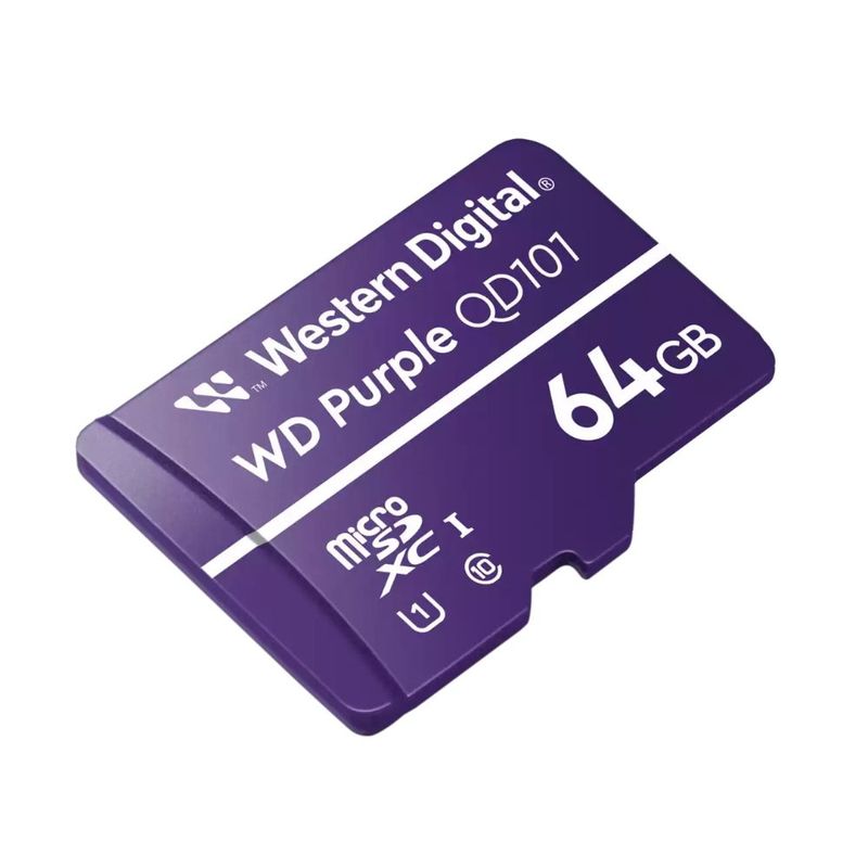WESTERN DIGITAL - Tarjeta microSD Western Digital Purple 64GB cám seguridad