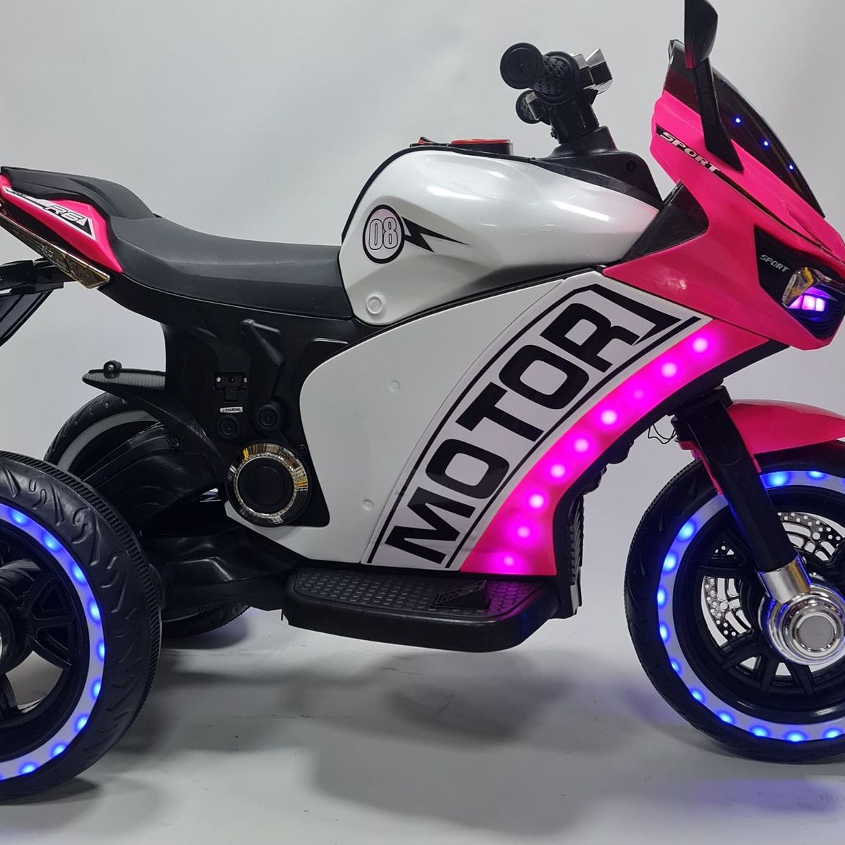 GENERICO - Moto Infantil Eléctrica Batería Bebe Niños 1 a 7 Años Montable ROSADA