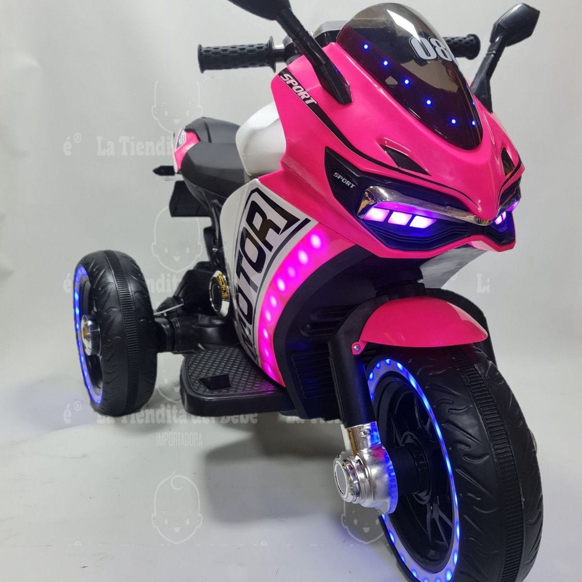 GENERICO - Moto Infantil Eléctrica Batería Bebe Niños 1 a 7 Años Montable ROSADA