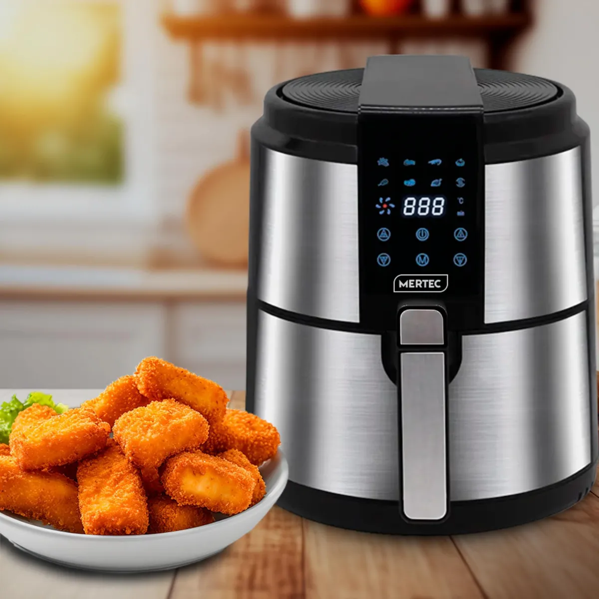 MERTEC - Freidora de Aire Digital Acero Inoxidable Mertec 5 Litros