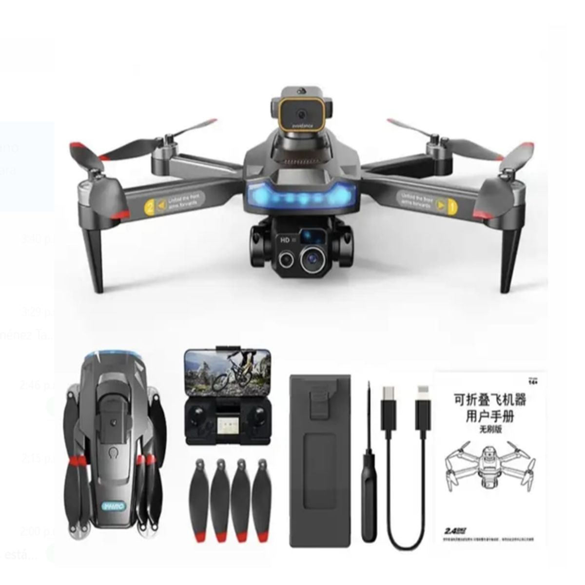 GENERICO - Drone Cámara Dual Angular De Retorno Automatico 3 baterias