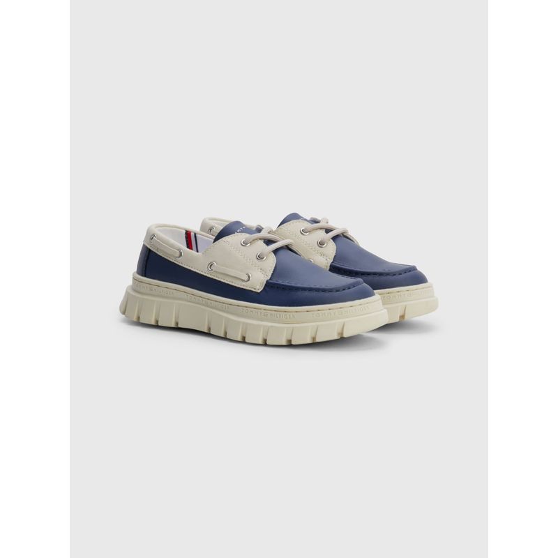 TOMMY HILFIGER - Mocasines Th De Cuero Para Niño Tommy Hilfiger