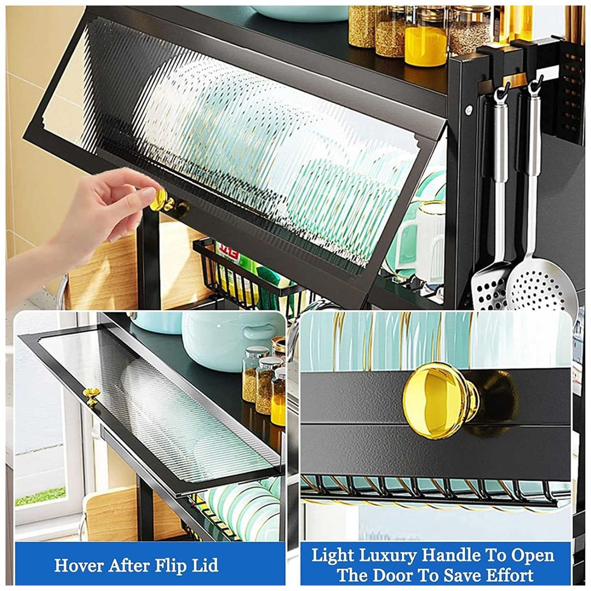 ONE PIXEL - Organizador De Platos Escurridor Multifuncional Cocina Tapa