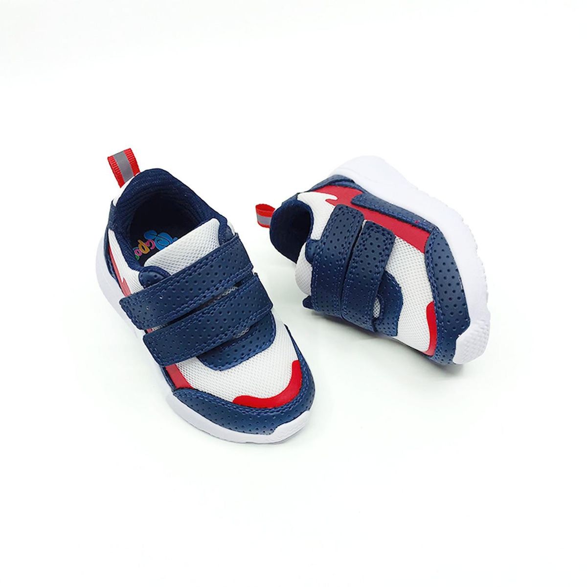 PAPOS - Tenis Bebés VelcroSport Blanco Azul - Crema_.