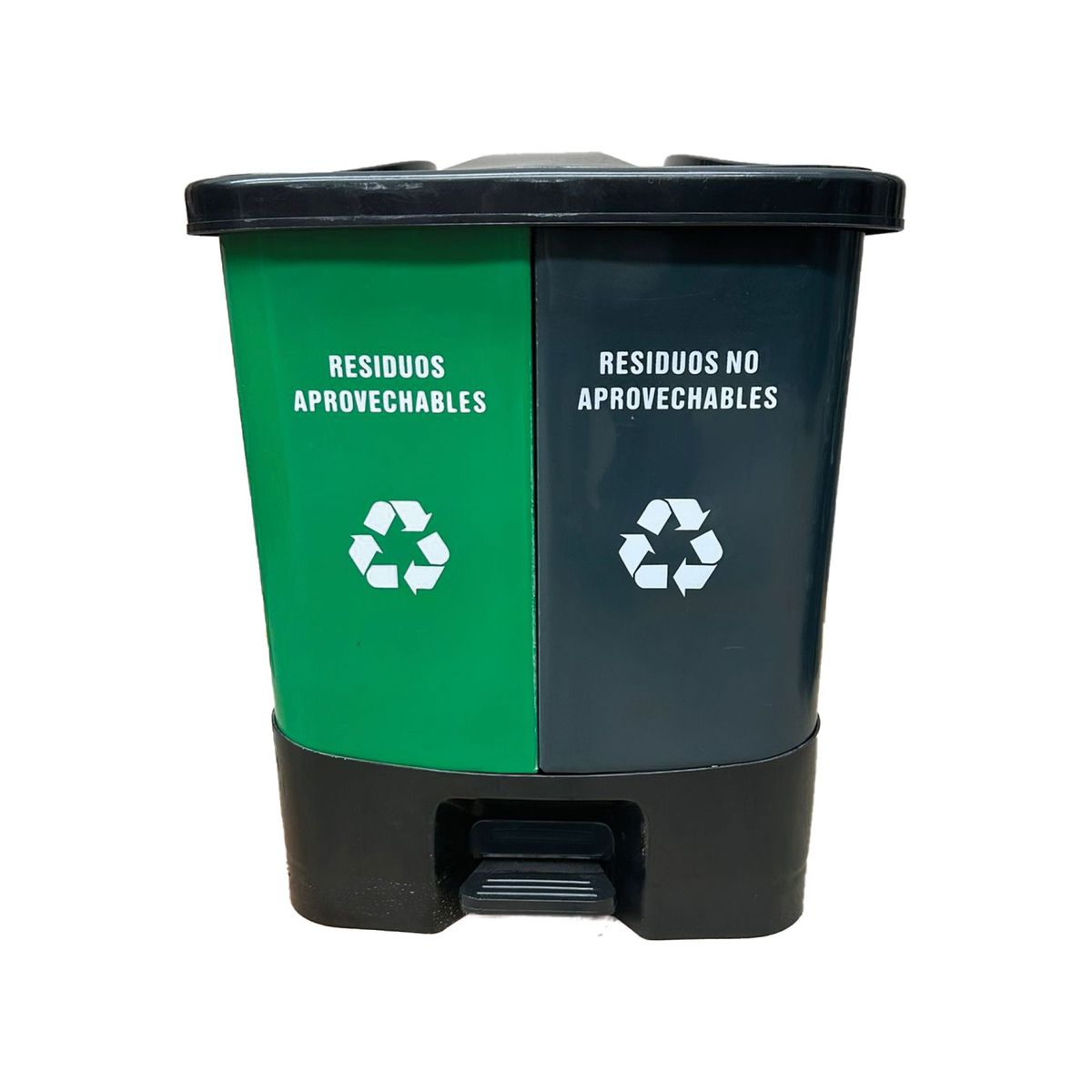 TRIPLE CLEAN - Canecas plásticas dobles para reciclaje 10 + 10 litros