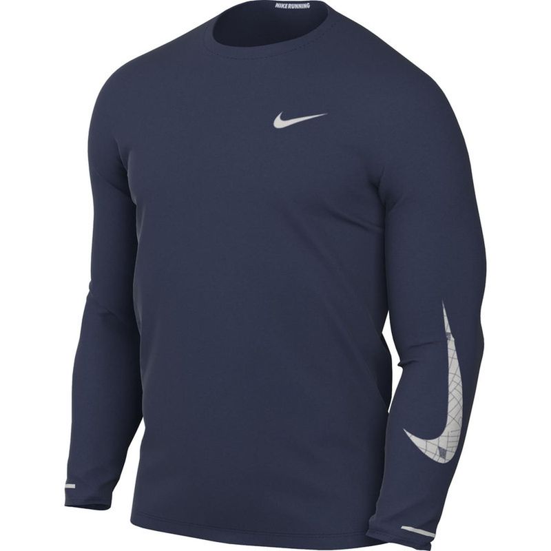 NIKE - Camiseta manga larga Hombre Nike Dryfit Miler Run Division - Azul oscuro