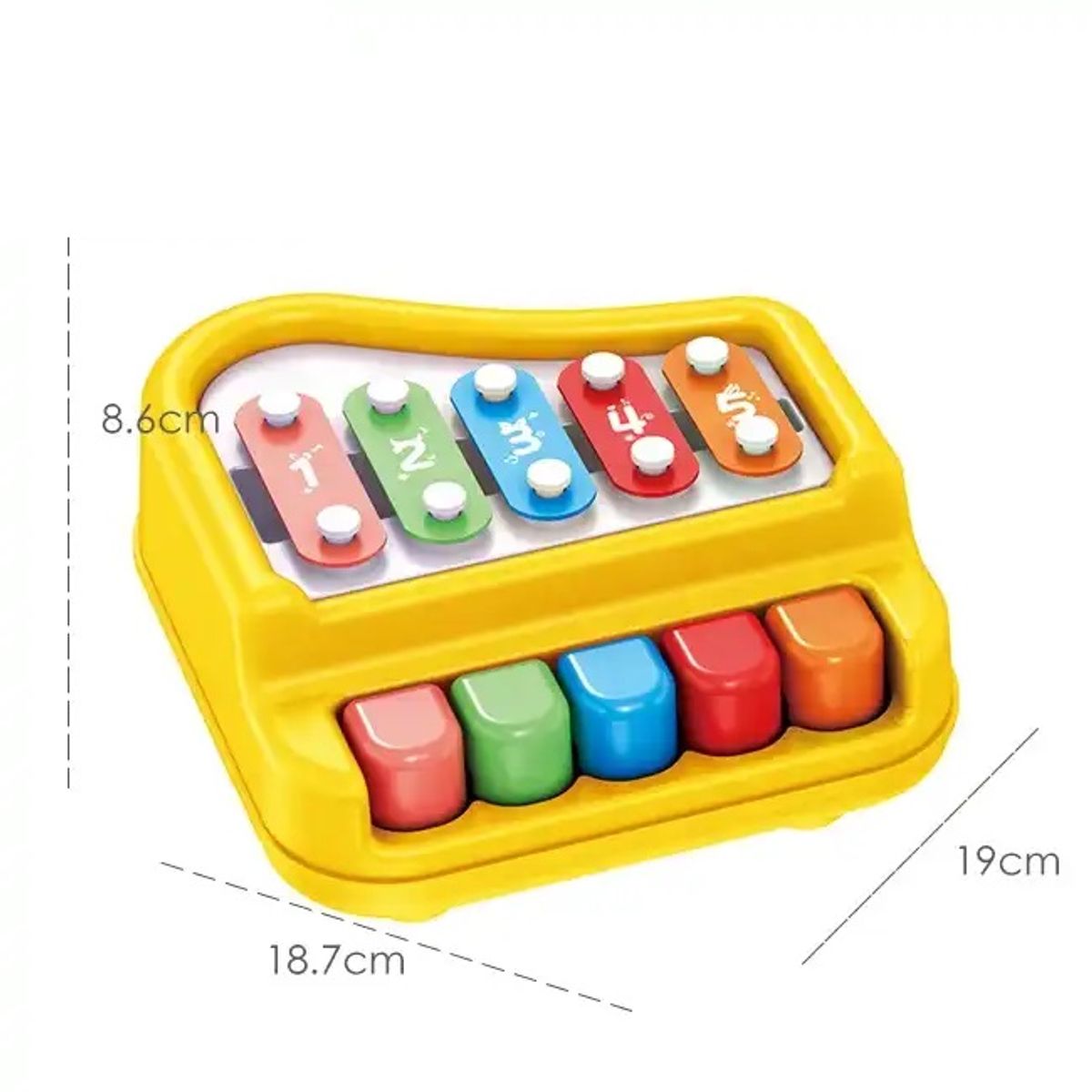 KIDSHOP - Xilófono Infantil 5 Tonos Musical HE8011 Amarillo