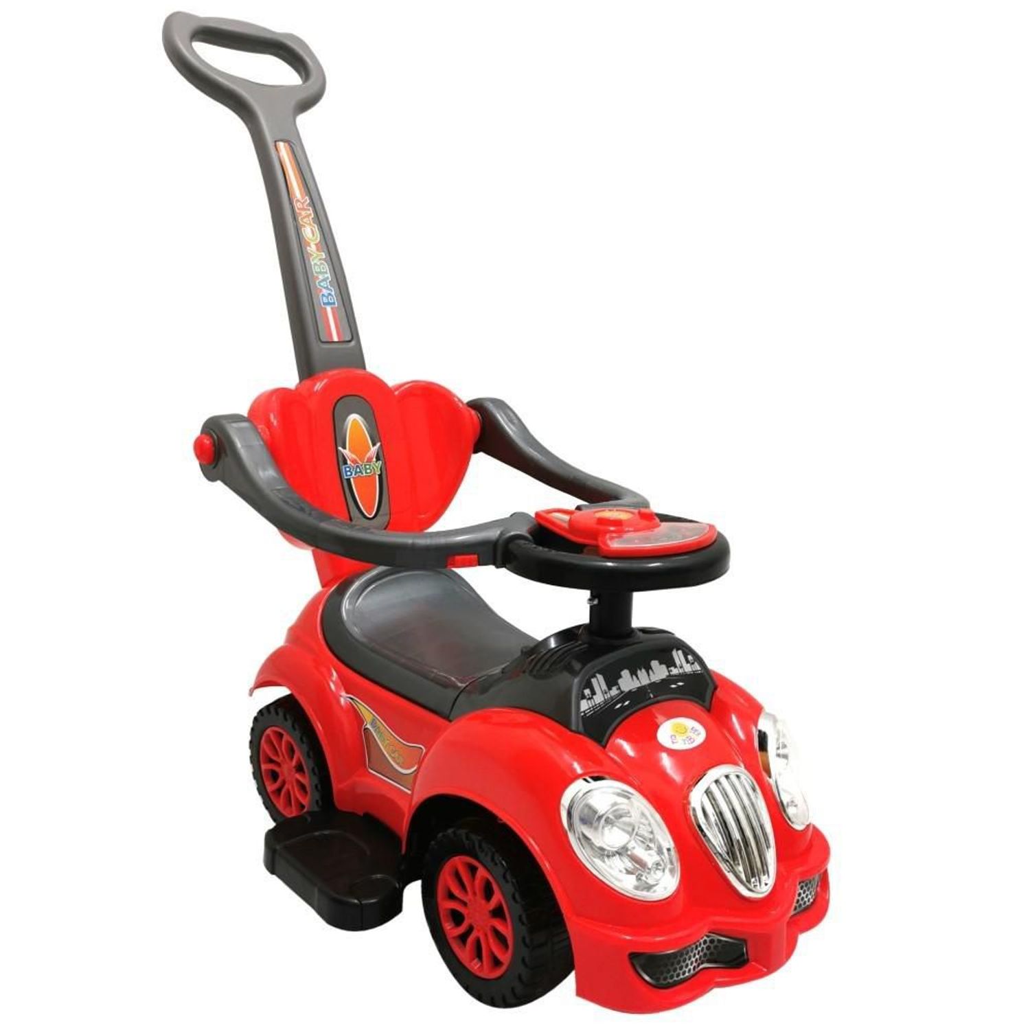Carro Montable Bebe Paseador Musical Juguete Rojo 1-5 años SUNBABY