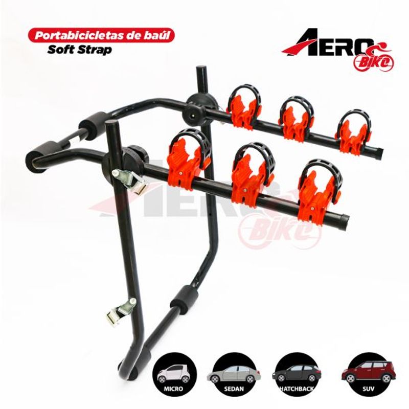 GENERICO - Portabicicleta AEROBIKE 3 bikes para compuerta trasera
