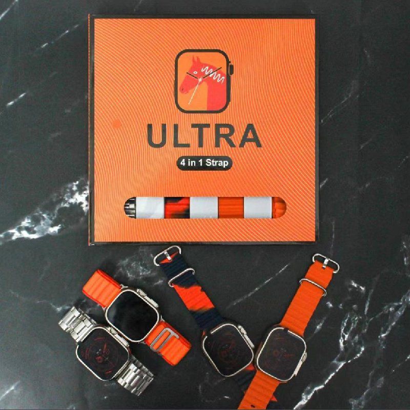 GENERICO - Combo Reloj SmartWatch Ultra Watch 4 en 1 Waterpoof Carga Inalámbrica