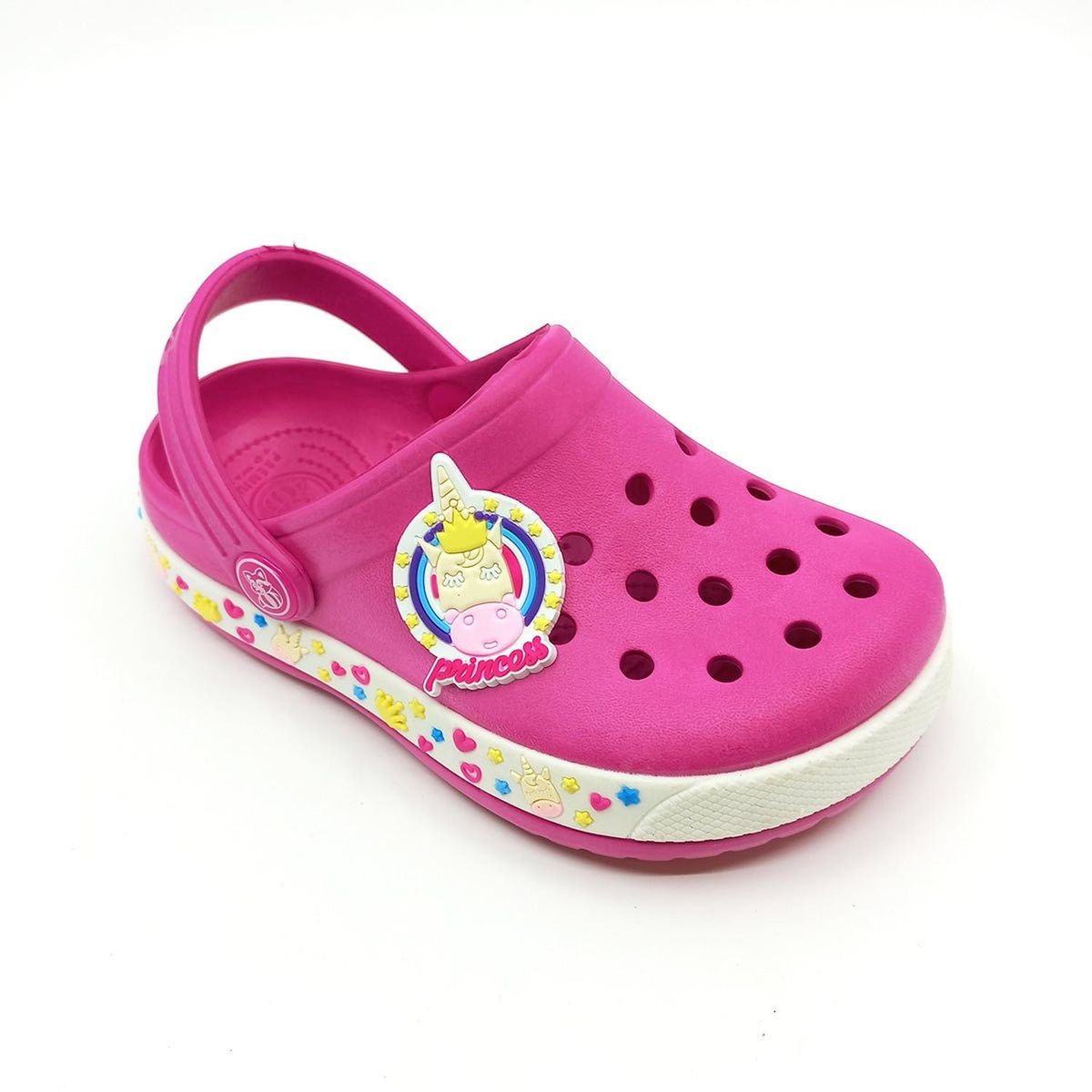 PAPOS - Zuecos Goma 3D Unicornio Fucsia para Niñas