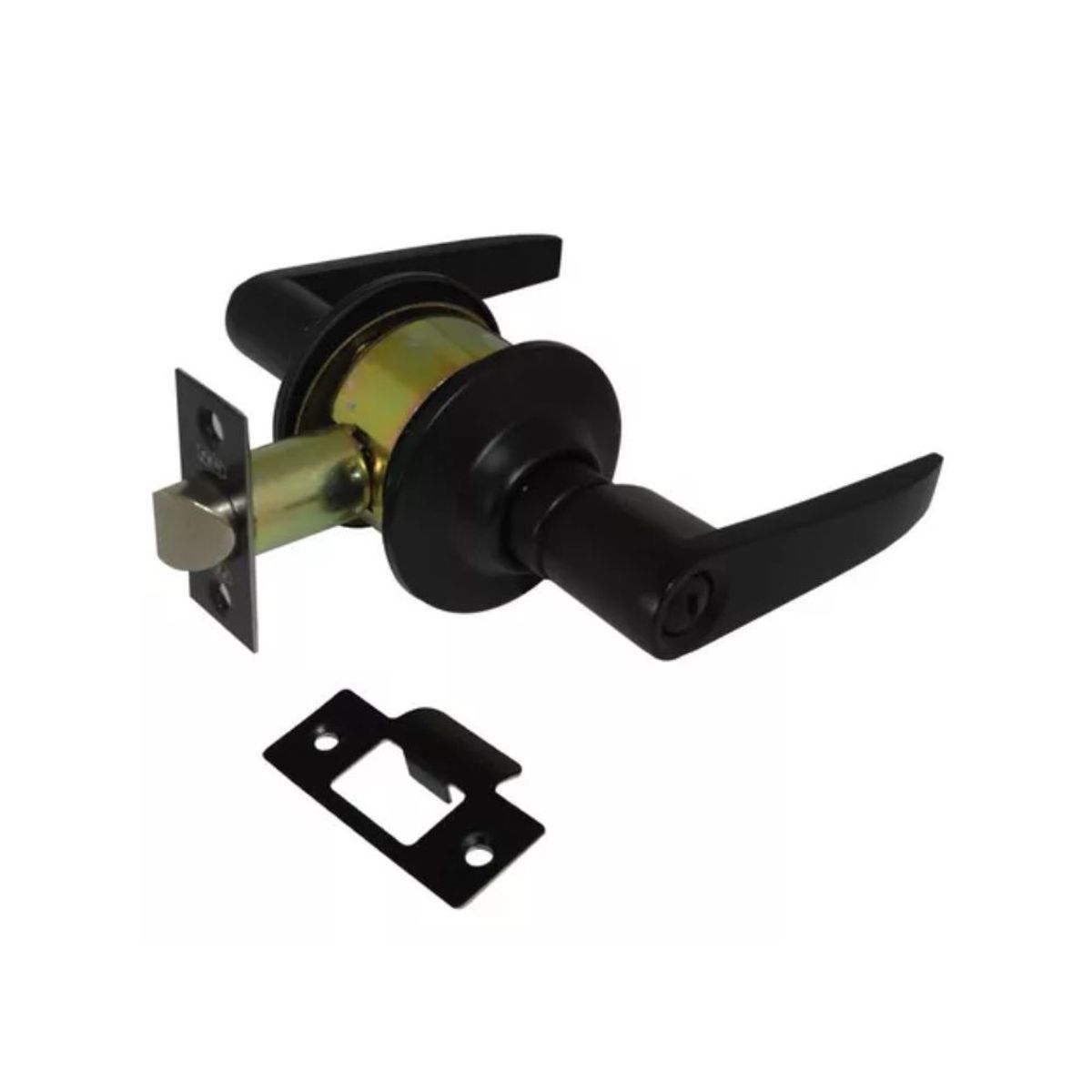 GENERICO - Cerradura Chapa Manija Negra Baño Hogar Madera Puerta