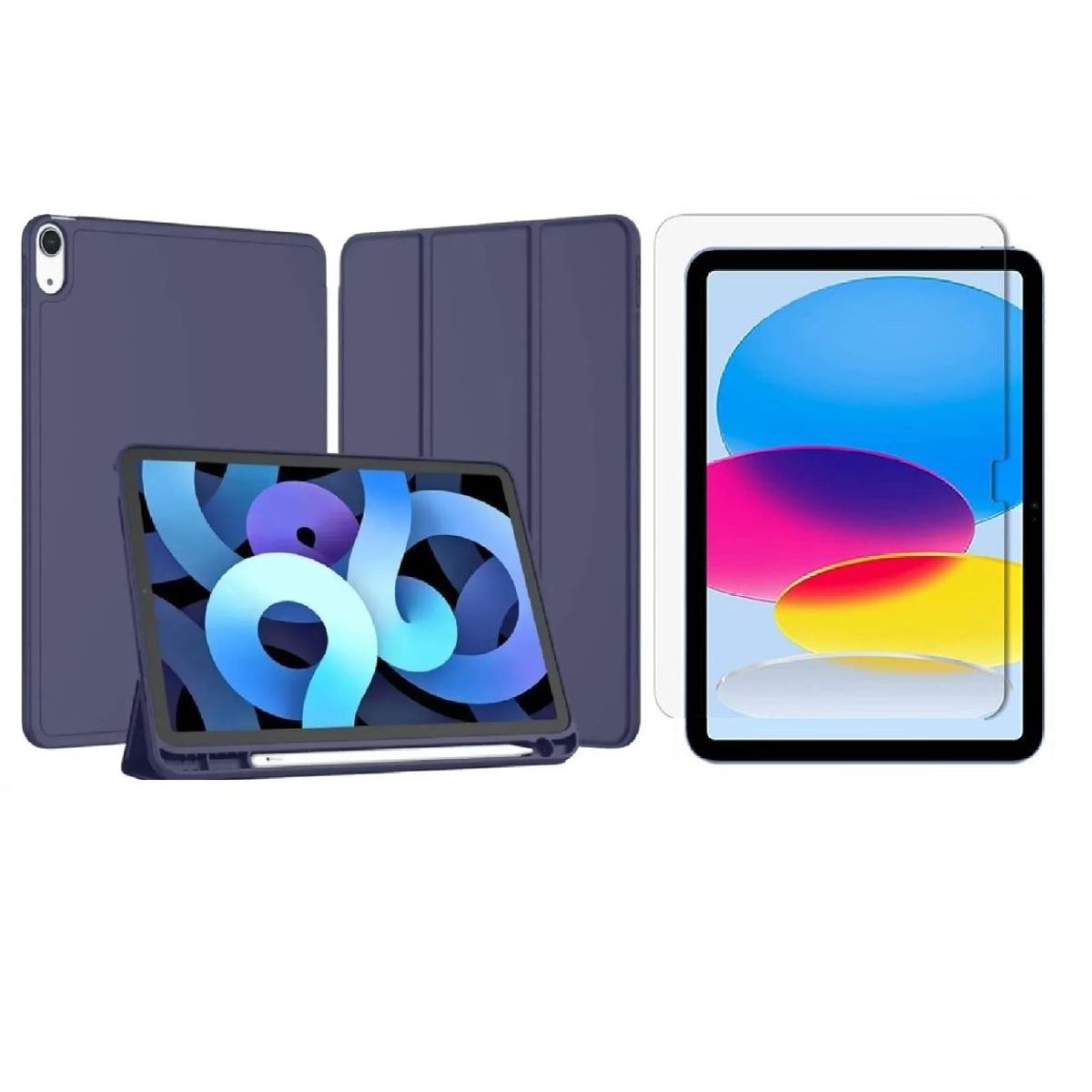 GENERICO - Forro smart case con soporte de lapiz + vidrio ipad 10 generación 10.9