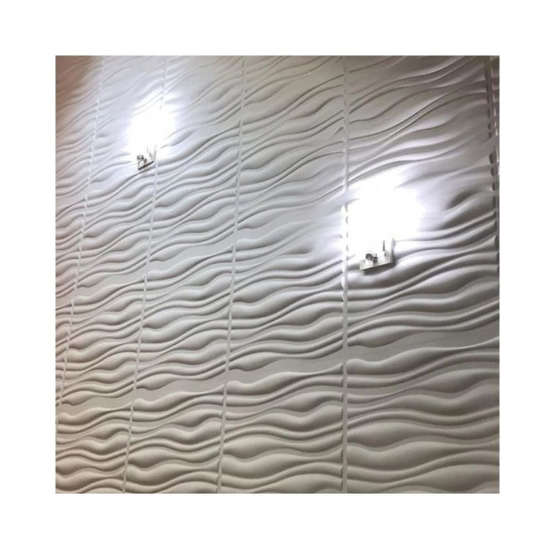 GENERICO - Unidad Panel 3D Decorativo 50 x 50 Blanco Olas