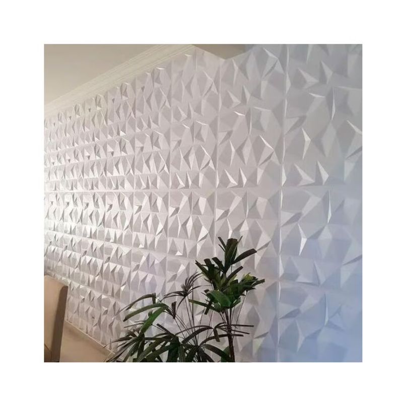 GENERICO - Unidad Panel 3D Decorativo 50 x 50 Blanco Triangulos
