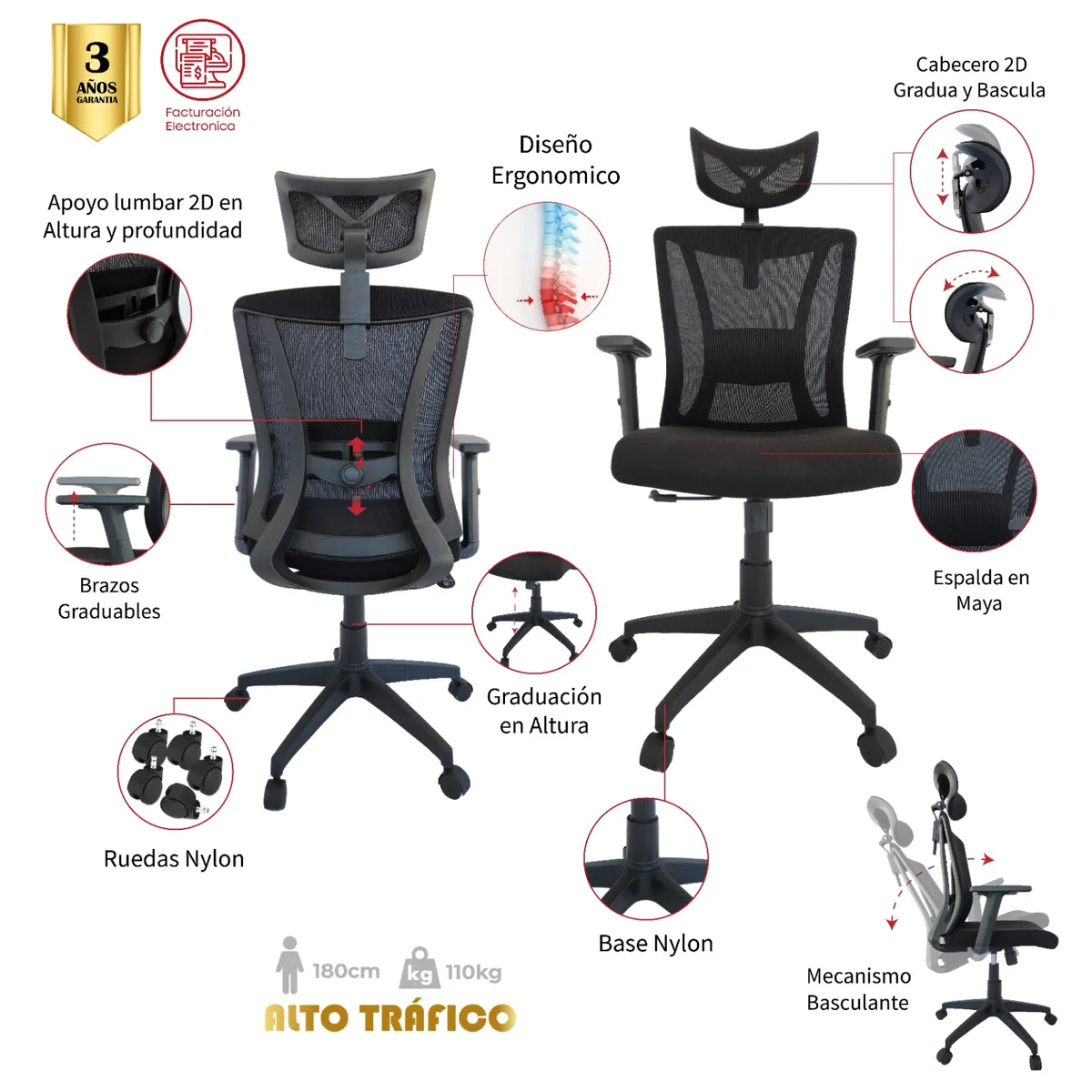 MUEBLESYA - Silla de Oficina La Virginia Presidente