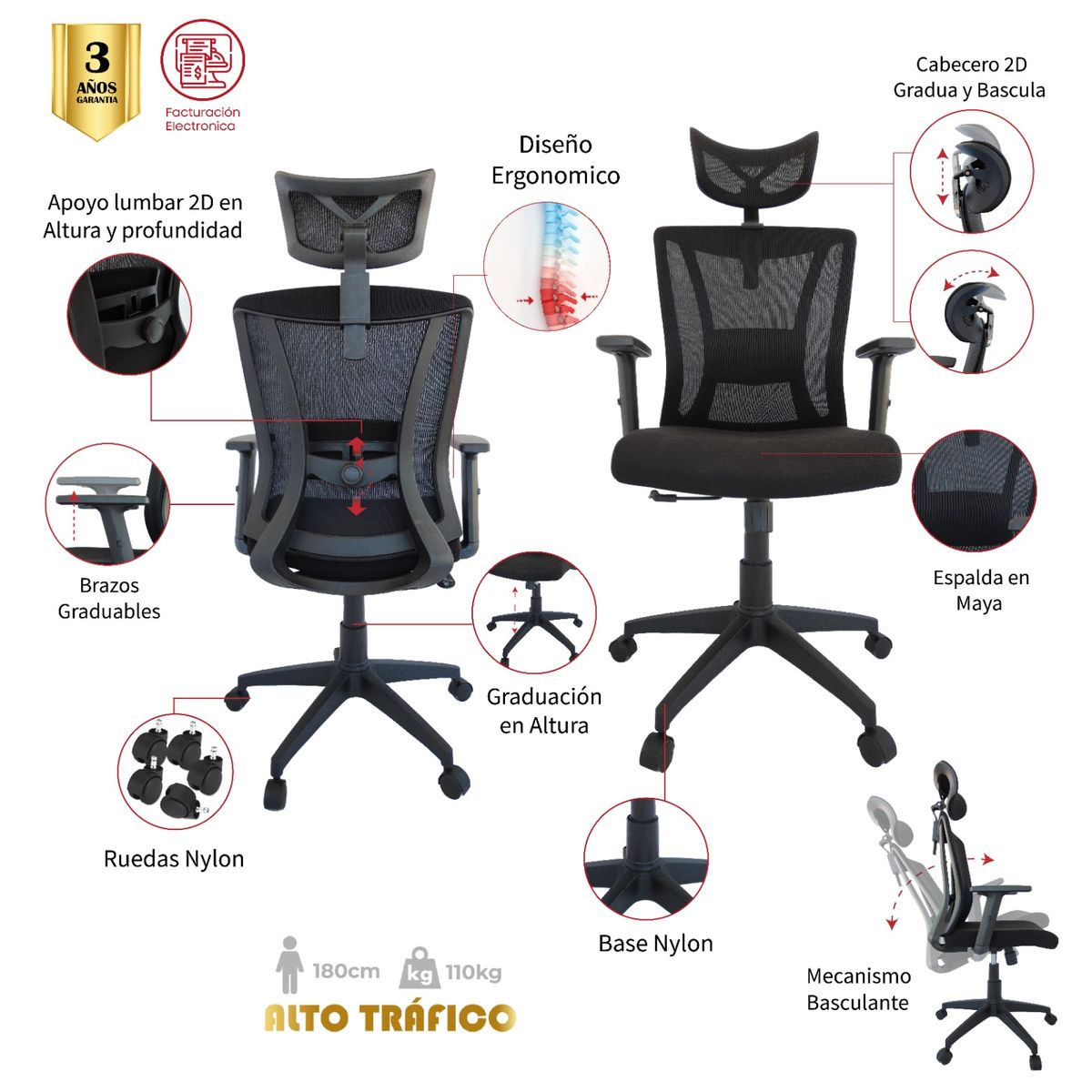 MUEBLESYA - Silla de Oficina La Virginia Presidente