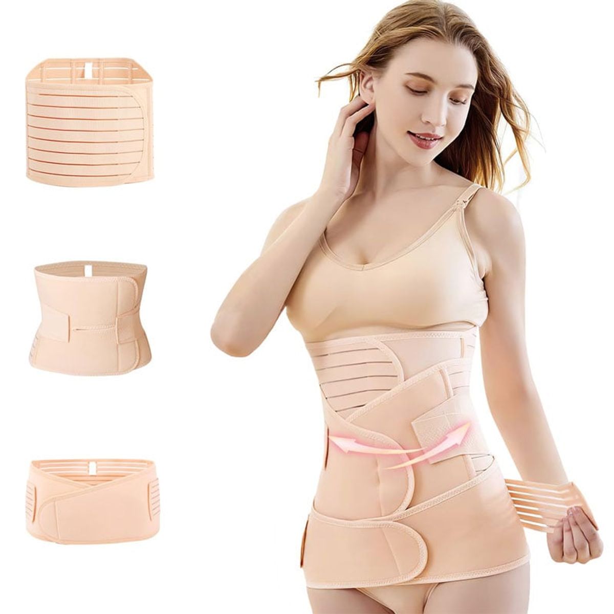 GENERICO - Faja Moldeadora 3 en 1 Postparto - Beige M