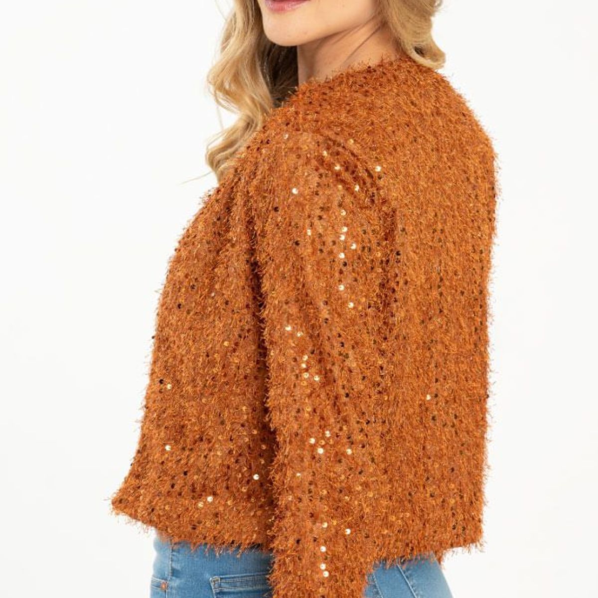 RAGGED - Chaqueta brillo Cafe caramelo Ragged