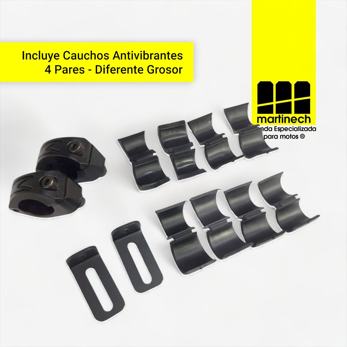 MAXIMA - Soportes Exploradoras Moto Nylon Para Defensa Con Extensor - Negro