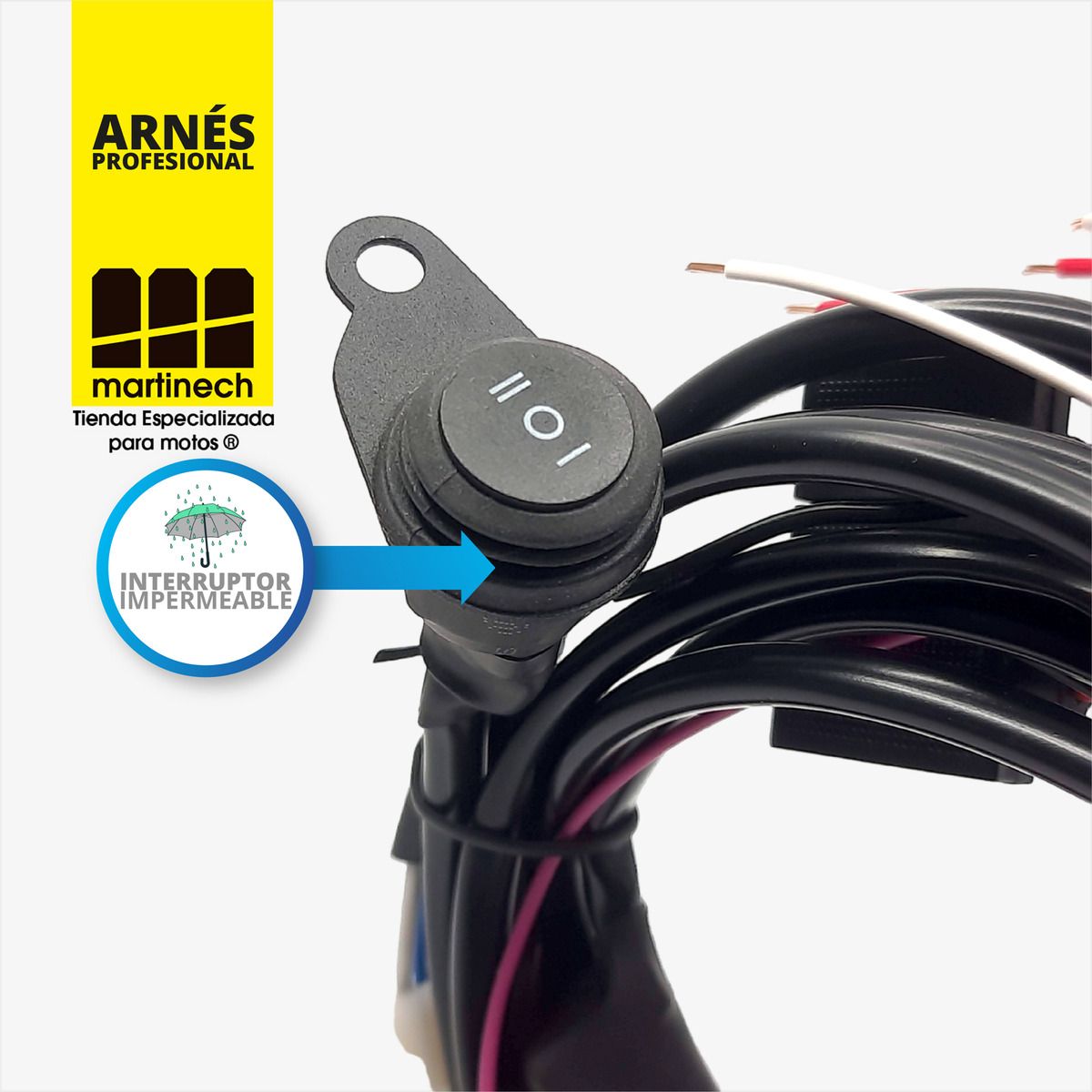 GENERICO - Cableado Arnes Moto Exploradoras Bicolor Switch Y Relevo - Negro